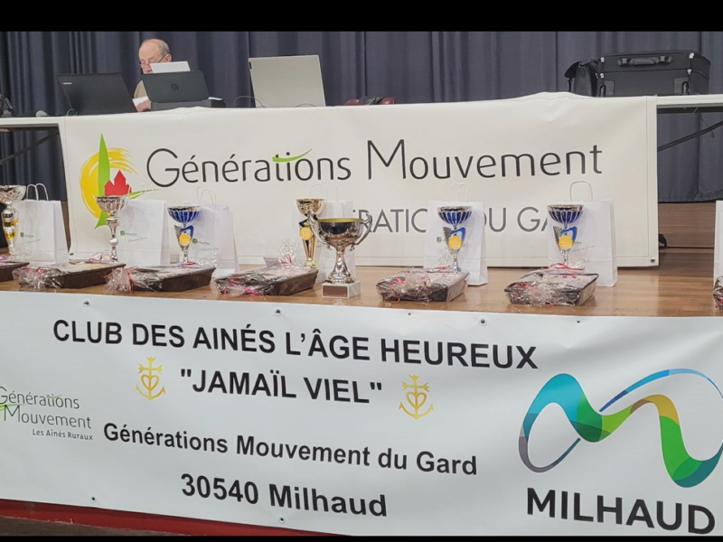 Rencontre départementale de belote Milhaud 28 mars 2025